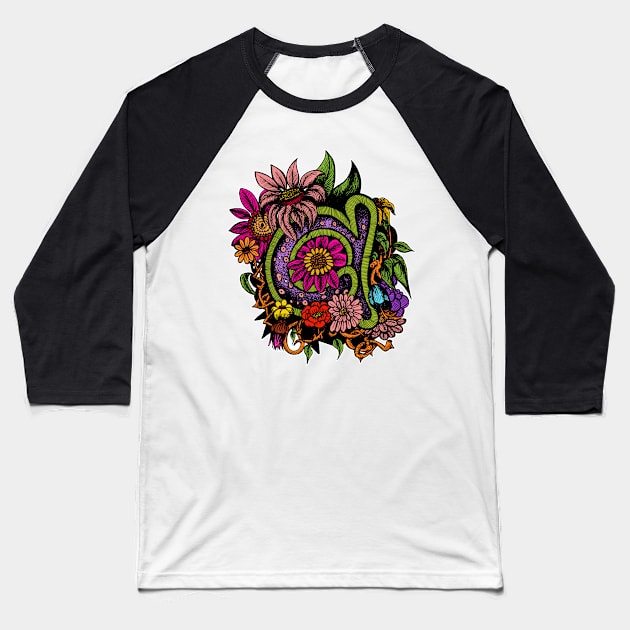 Decorative floral letter 'a' Baseball T-Shirt by stephenignacio